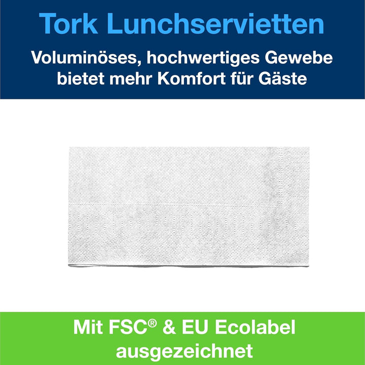 Tork 477303 Guten Appetit Lunchserviette 1/8 Falz / 2-lagige Papierservietten für Snacks oder kleine