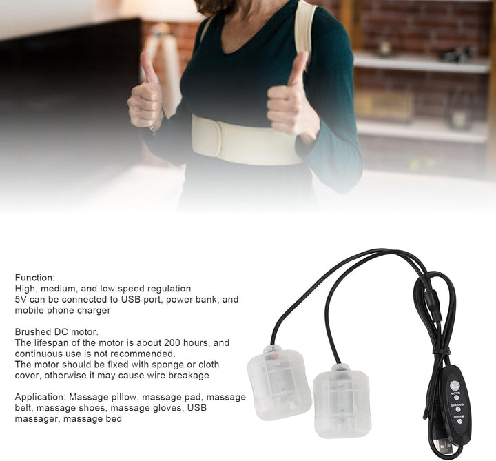 ciciglow DC5V -Vibrationsmotor, 1 Bis 2 USB 3 -Geschwindigkeitsvibrationsmotor 3000 Bis 4500 U/Min E