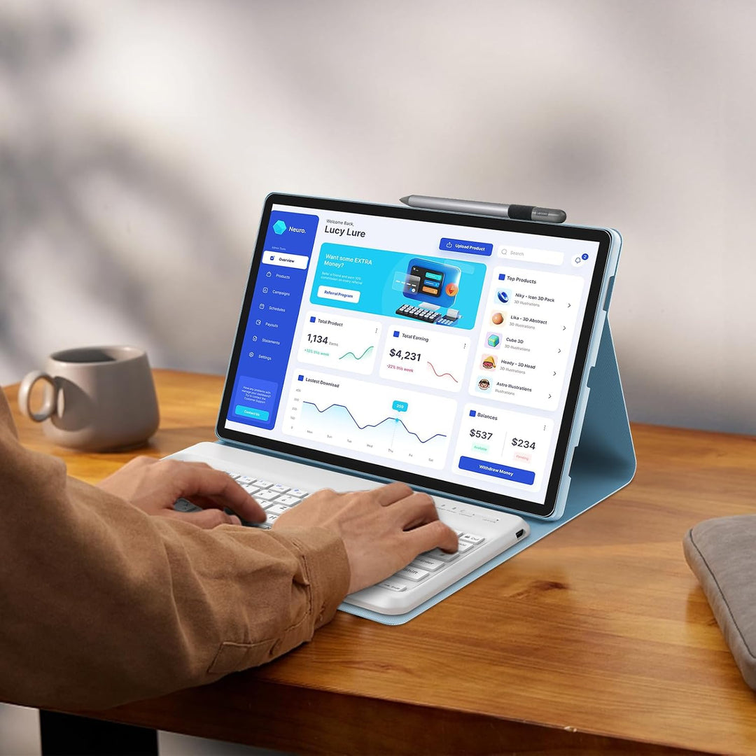 IVEOPPE Tastatur für Tab P12, Hülle mit Tastatur für P12 12.7" 2023, Magnetische Kabelloser Bluetoot