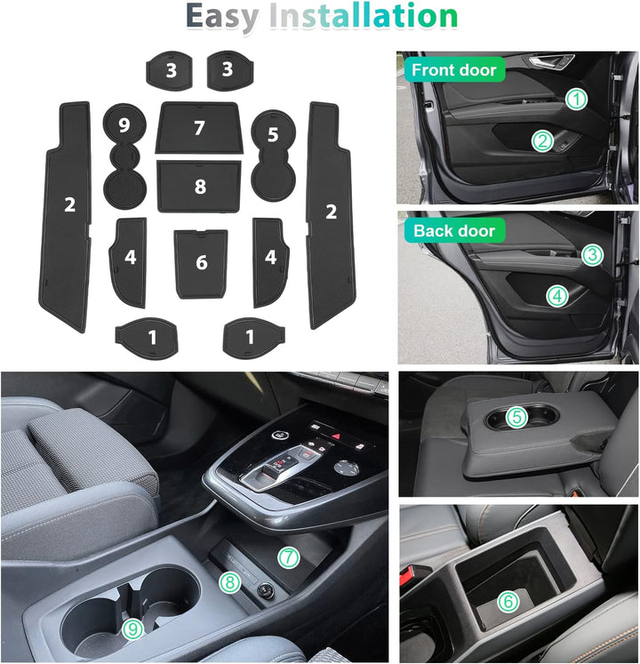 GAFAT Kompatibel mit Audi Q4 Etron Antirutschmatten 2021 2022 2023, Q4 Etron Sportback EV Electric G