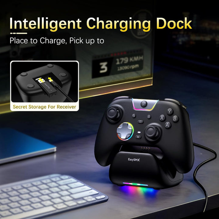 AKNES EasySMX X05Pro PC-Controller für PC/Switch/Android/iOS, Leise Spieltasten, Hall-Effekt-Joystic