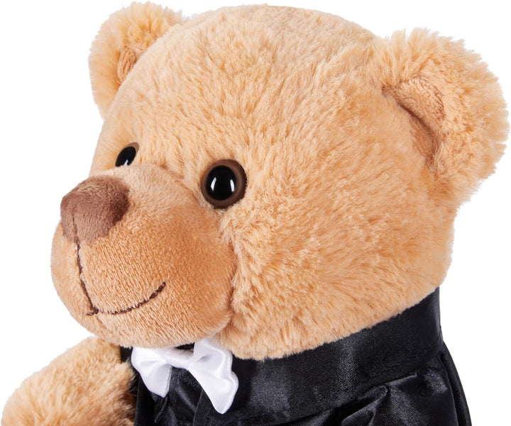 BRUBAKER Teddybär Hochzeitspaar - 25 cm Braut und Bräutigam Teddy Set - Geschenk für Hochzeit und Ve