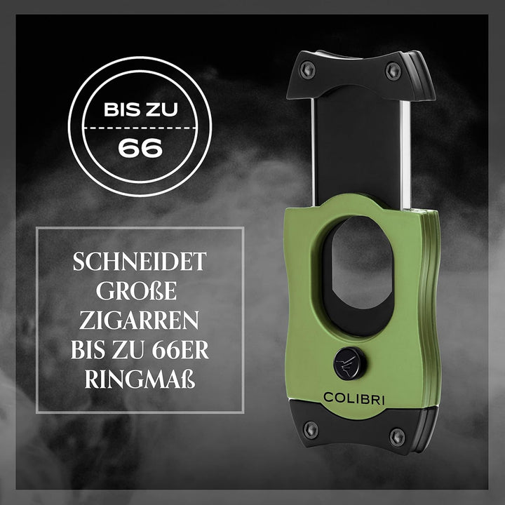 Colibri S-Cut Zigarrenschneider - Klassischer Gerader Schnitt - Bis zu 66 Ringmass Zigarren - Ergono