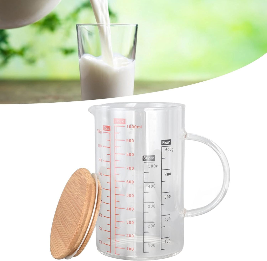 Messbecher Glas,Messbecher, V-Förmige Düse, Klare Skala, Bequemer Griff, Kaffeetassen Aus Borosilika