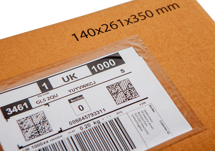 Pakomat Lieferscheintaschen Dokumenttaschen DIN C5 für A5 transparent selbstklebend (1000), 1000