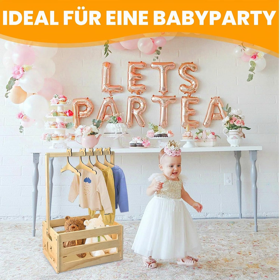Holz Baby Geschenk Korb mit Griff: Holz Babyparty Kiste Kleiderschrank, Baby Aufbewahrungskorb, Baby