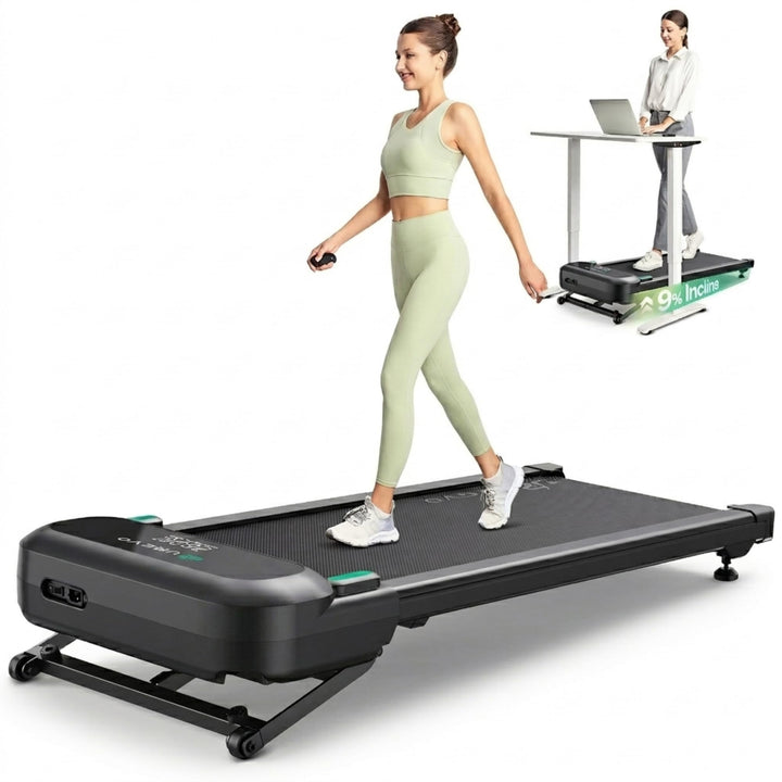 Smart Walking Pad Laufband für Zuhause, 9% Automatische Steigung für Wandern & Hiking, Leiser 2,5 PS