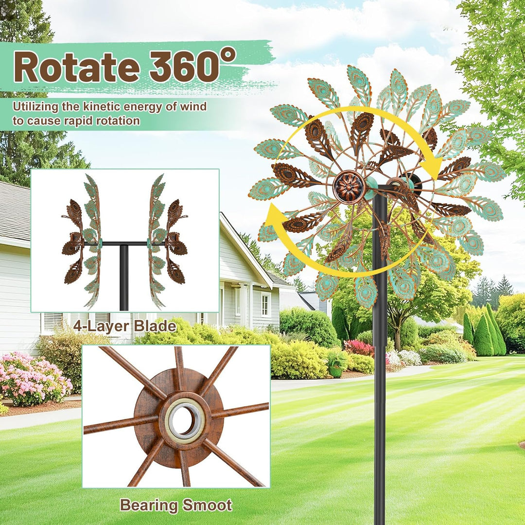 Metall Windrad Garten Dekoration in Retro-Farben - Windspiele für Garten, Rasen und Terrasse, Windsk