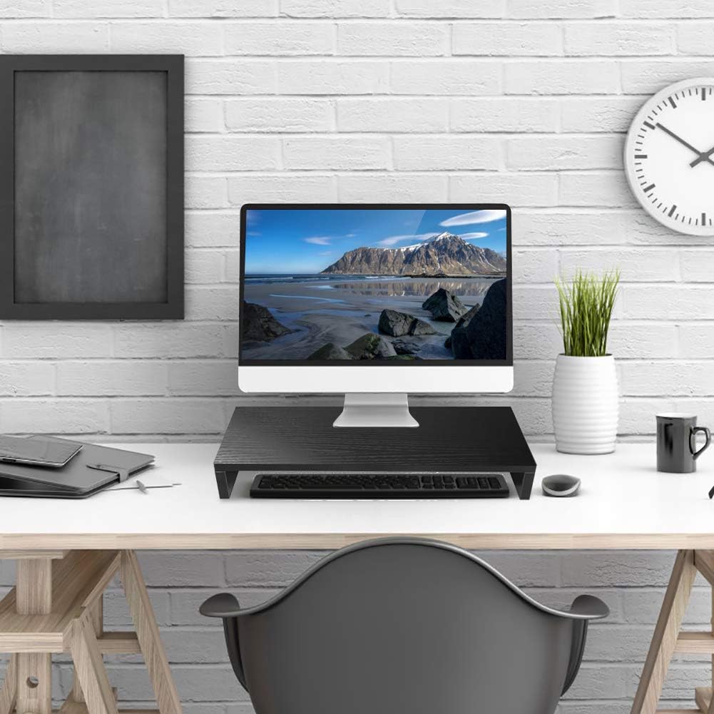 Monitorständer aus Holz, 1 Etage, moderner Monitorständer aus Holz, für PC-Bildschirm, TV, Notebook,