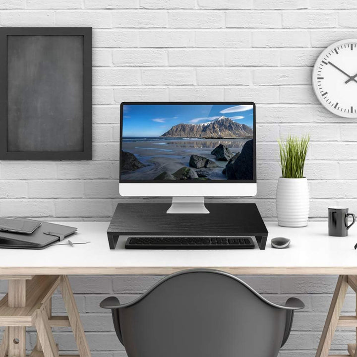 Monitorständer aus Holz, 1 Etage, moderner Monitorständer aus Holz, für PC-Bildschirm, TV, Notebook,