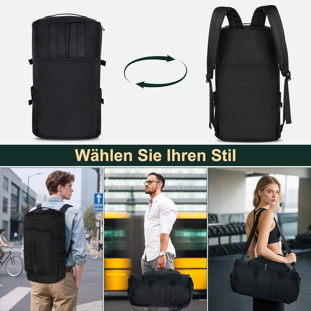 Sporttasche Herren, 30L Damen Sporttasche Rucksack, Klein Sportrucksack mit Schuhfach und Nassfach,