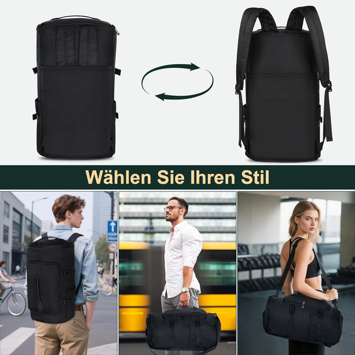 Sporttasche Herren, 30L Damen Sporttasche Rucksack, Klein Sportrucksack mit Schuhfach und Nassfach,