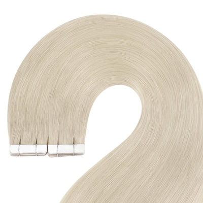 YoungSee Tape in Extensions Echthaar Blond 55cm Tape Extensions Platinblond Echthaar Extensions Tape