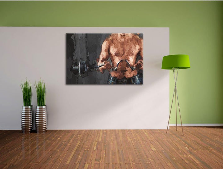 Pixxprint Bodybuilding als Leinwandbild/Grösse: 100x70 / Wandbild/Kunstdruck/fertig bespannt, 100x70