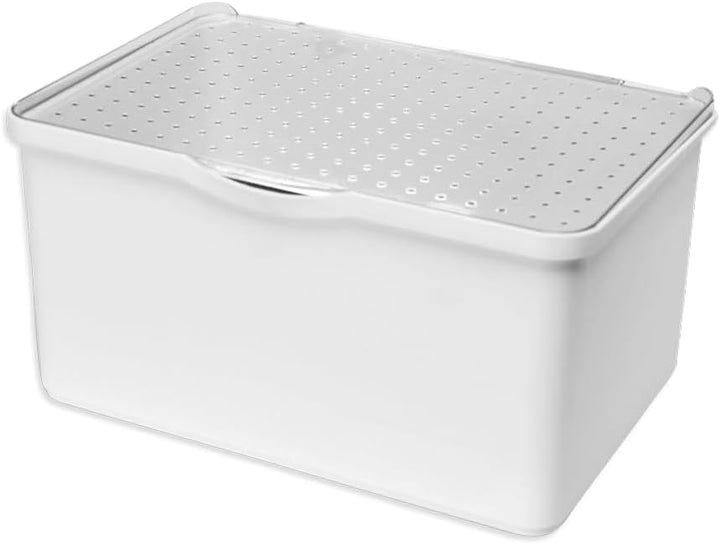 madesmart Stapelbarer Deckel – Weiss | Stapel-Kollektion | befestigter transparenter Deckel für Sich