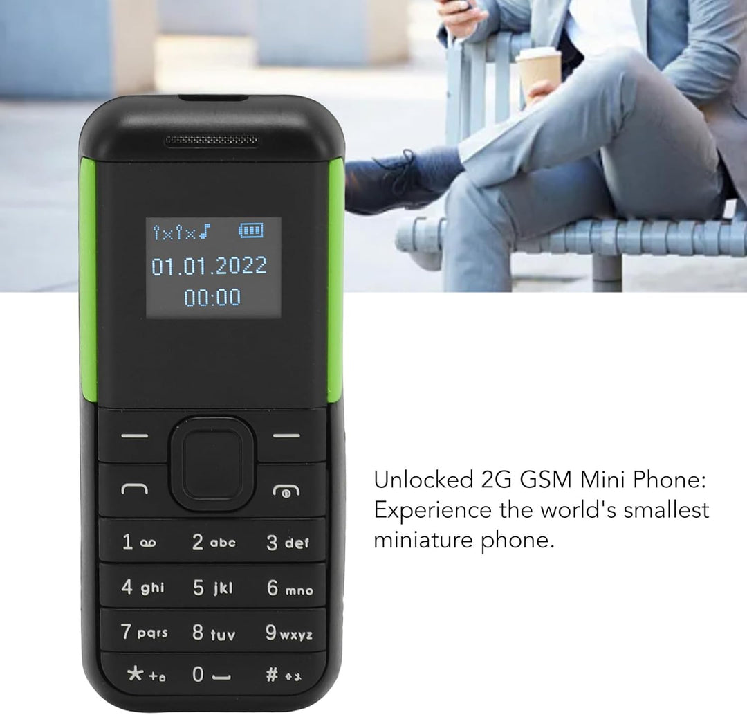 Kleinstes Mobiltelefon, Kleines 2G Telefon, Entsperrtes Telefon, Dual SIM GSM Handy mit Freihändigem