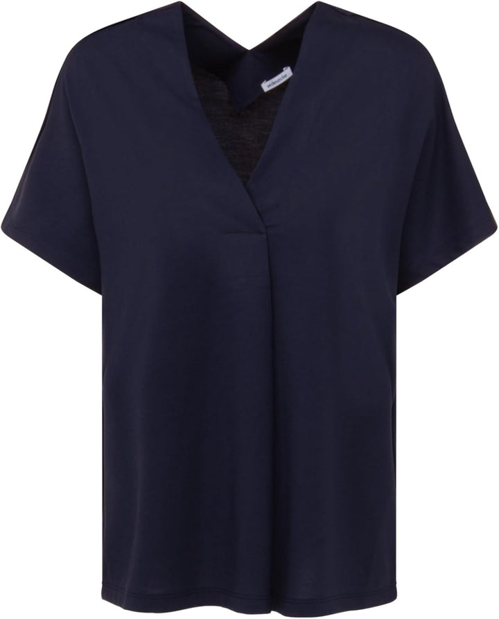 Seidensticker Damen Regular Fit Kurzarm Bluse Bluse 36 Dunkelblau, 36 Dunkelblau