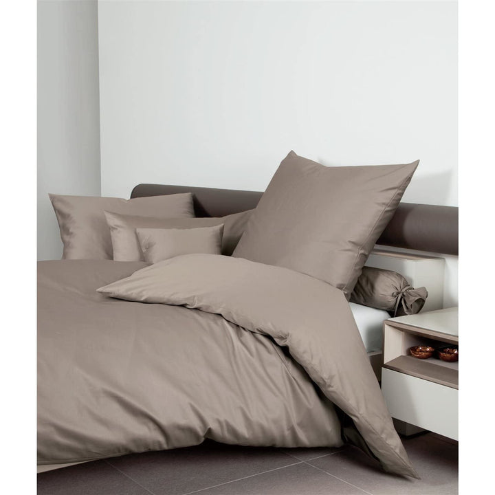 Janine Mako Satin Bettwäsche Uni Colors 200 x 220 cm Cappuccino 200 cm x 220 cm Cappuccino, 200 cm x