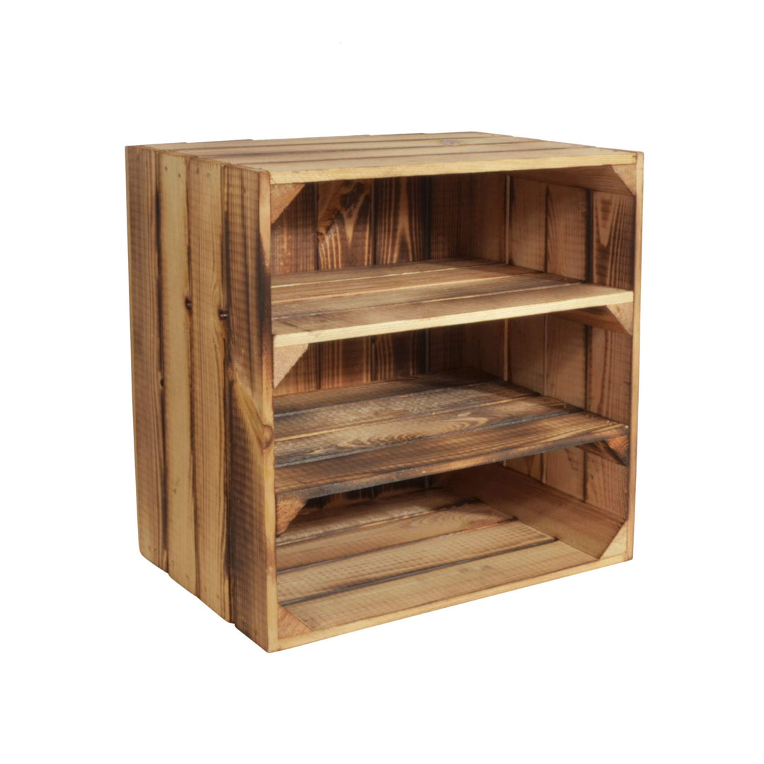 Weinregal Wino aus Holz - Geflammt 2X Regal Holzkiste 1 2x Geflammt Regal, 1 2x Geflammt Regal