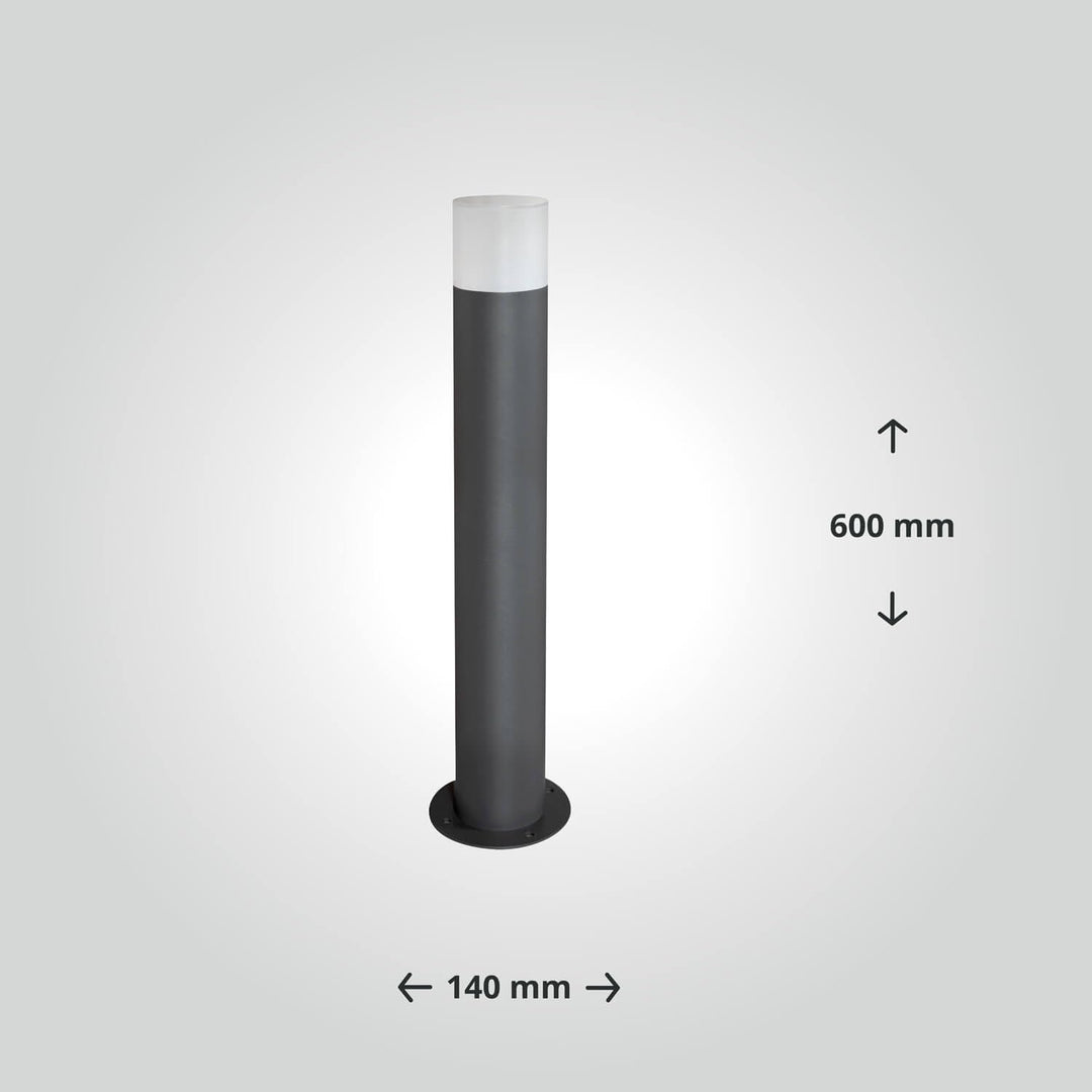 LED Universum Aussenstehleuchte Wegeleuchte 60cm Ø9cm anthrazit aus sehr dickem robustem Aluminium,