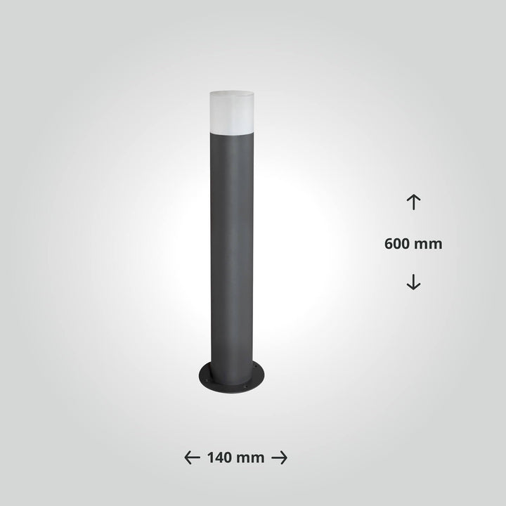 LED Universum Aussenstehleuchte Wegeleuchte 60cm Ø9cm anthrazit aus sehr dickem robustem Aluminium,
