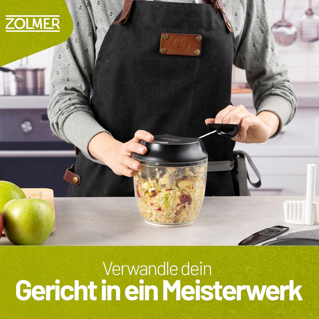 ZOLMER® Zwiebelschneider - Manueller Zerkleinerer mit Seilzug als Gemüseschneider - Multizerkleinere