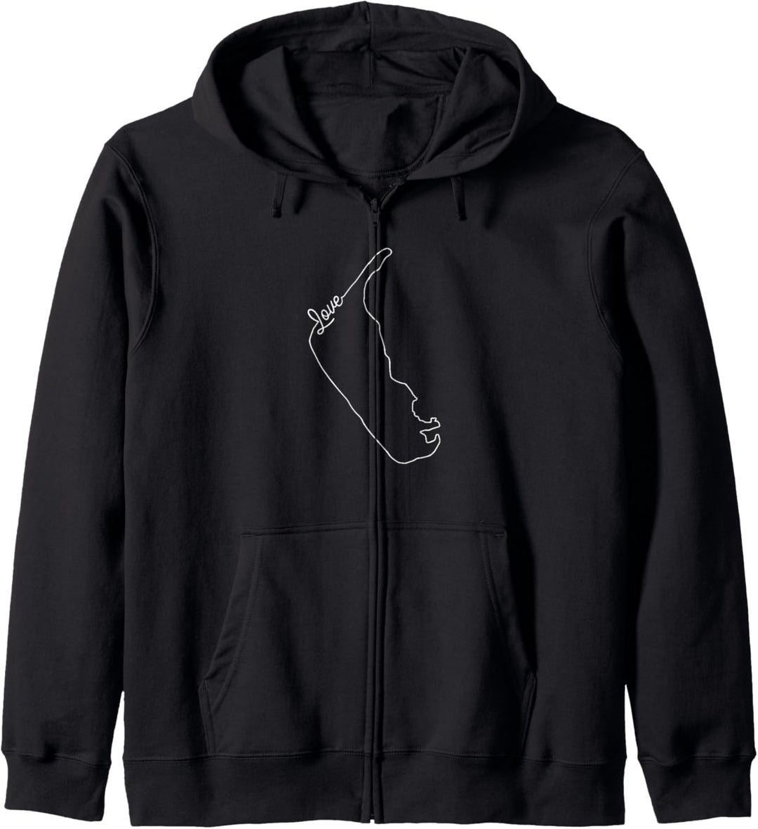 Amrum Insel Nordsee Love Silhouette Urlaub Geschenk Kapuzenjacke