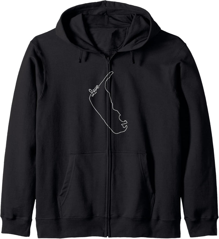 Amrum Insel Nordsee Love Silhouette Urlaub Geschenk Kapuzenjacke