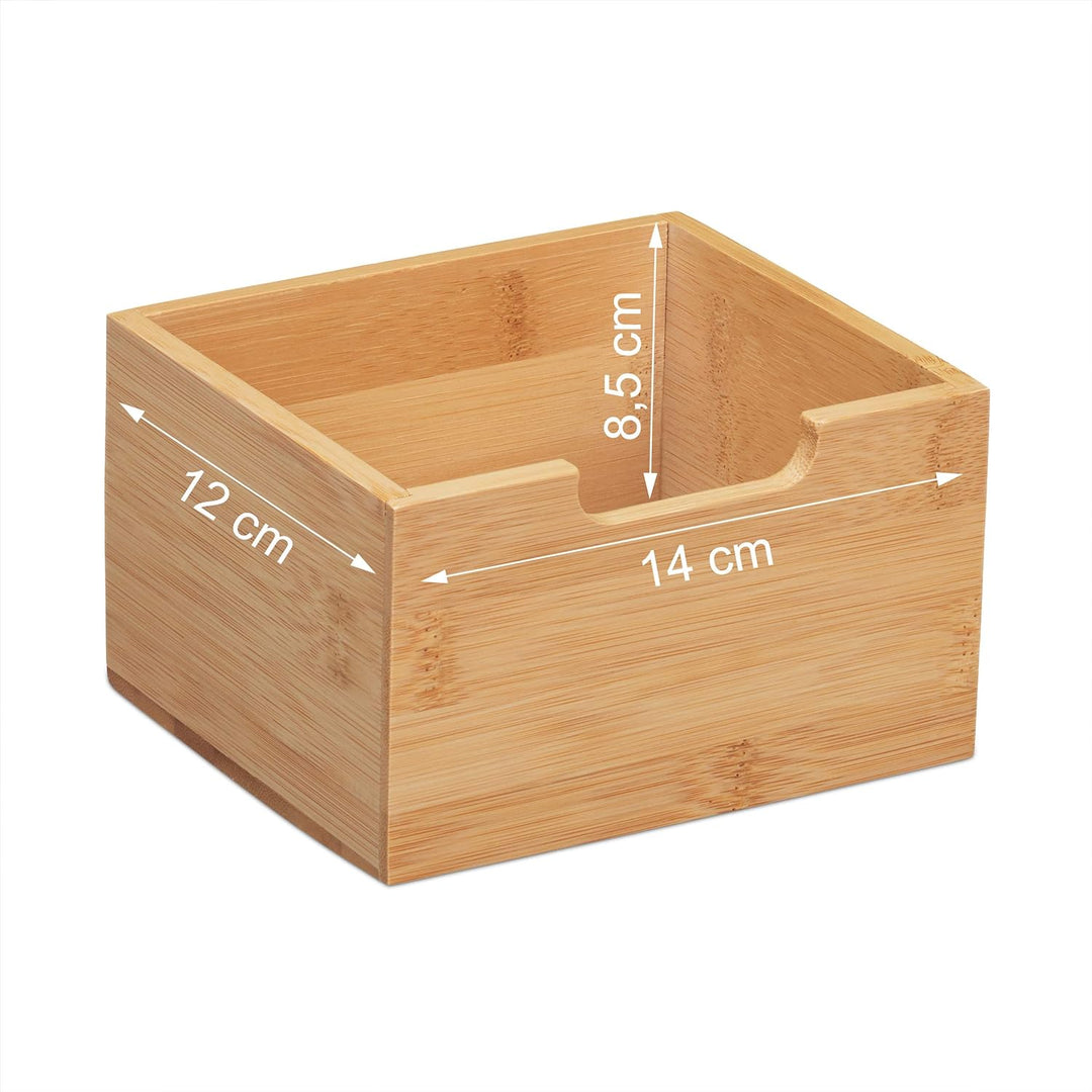 Relaxdays Schreibtisch Organizer, 6 Fächer, 2 Schubladen, für Büroutensilien, Bambus, Briefablage, 2