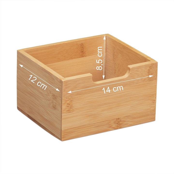 Relaxdays Schreibtisch Organizer, 6 Fächer, 2 Schubladen, für Büroutensilien, Bambus, Briefablage, 2