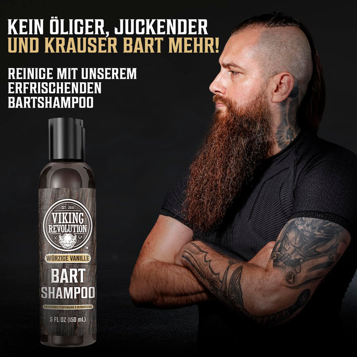 Viking Revolution - Bartshampoo & Conditioner Set - Erweicht, Glättet & Stärkt den Bartwuchs - Barts