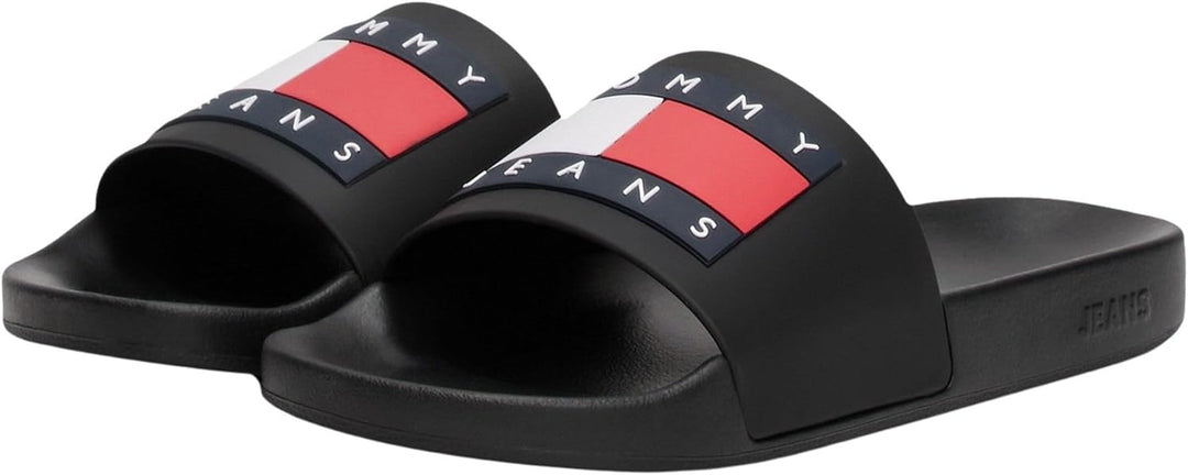 Tommy Jeans Herren Badeschuhe Pool Slide Essential Badelatschen 40 EU Schwarz, 40 EU Schwarz