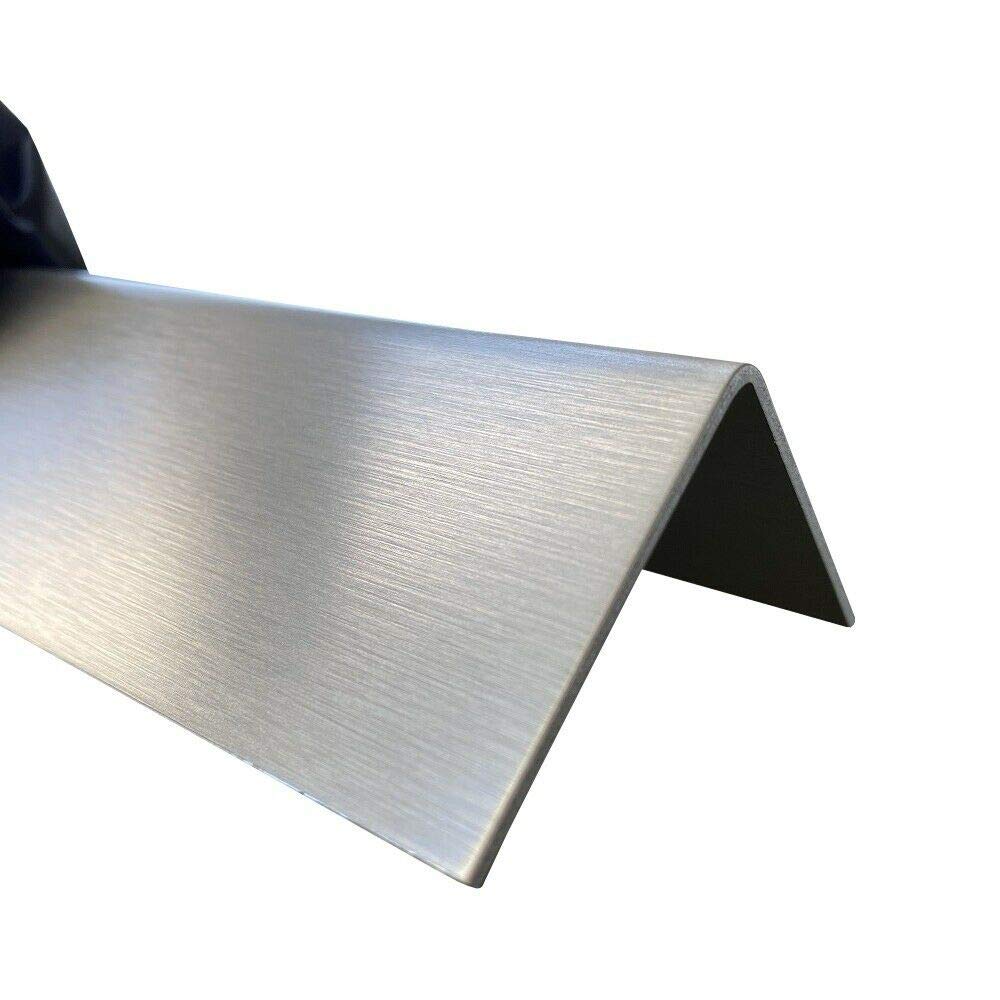 Winkel Profil V2A, 2000mm Edelstahl Winkel 70x70 mm Schenkelinnenmass aus Edelstahl k240 gebürstet 1
