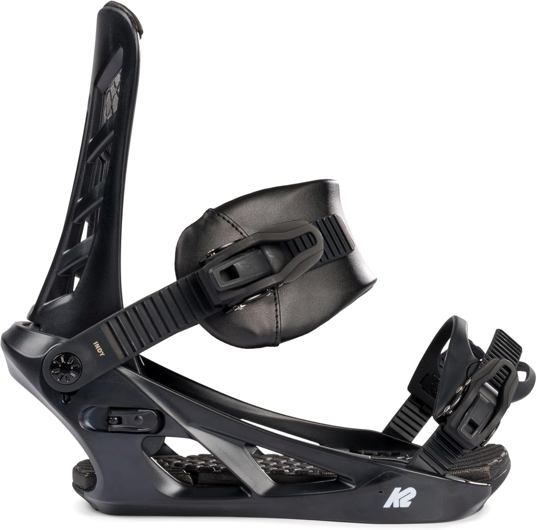 K2 Indy Mens Snowboard Bindings Schwarz L (EU: 40.5 - 44.5 — US: 9 - 12 — MP: 260 - 290), Schwarz L