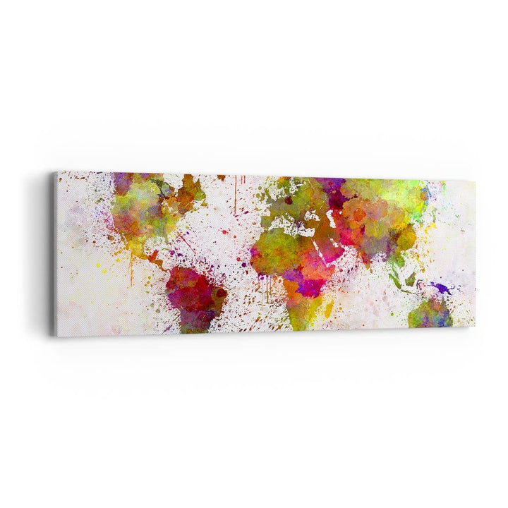 Panorama Bilder auf Leinwand Karte Welt modern Leinwandbild 90x30cm Wandbilder Dekoration Wohnzimmer