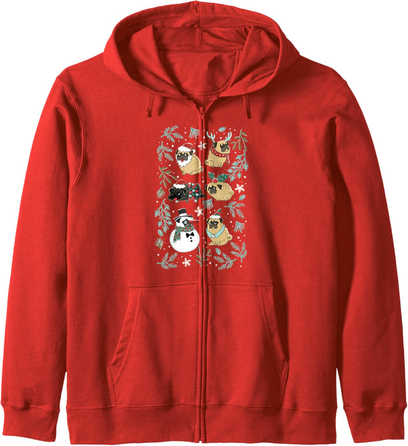 Christmas Pugs Kapuzenjacke