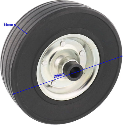 The Drive Ersatzrad 225x70mm für Anhänger Automatik-Stützrad Vollgummi auf Metallfelge