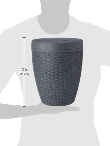 Addis, Rattan-Kunststoff, Plastik, anthrazit, Swing Bin Anthrazit Schwing-Mülleimer, Anthrazit Schwi