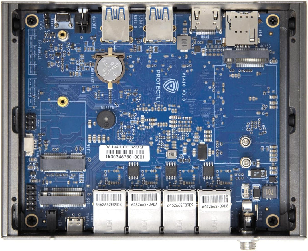 Protectli Vault V1410-4 Port, Micro Appliance/Mini PC - Intel N5105, 4X 2.5G NICs, 8GB LPDDR RAM on-