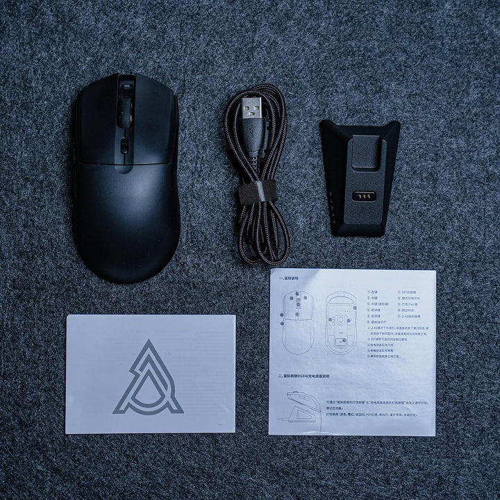 MechLands AJ139 V2 MC Gaming-Maus mit Ladestation, einstellbare 12000 DPI, PAW3311-Sensor, 3 Modi, k