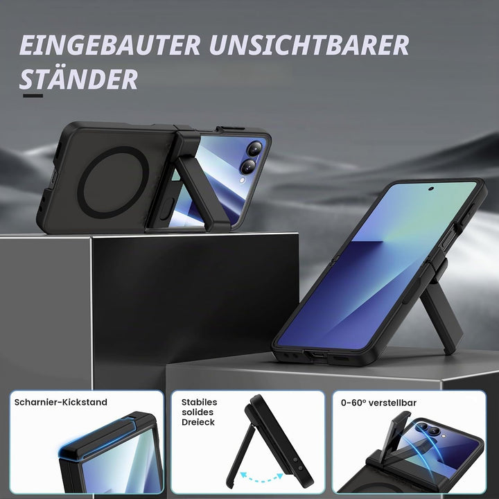 Doeshine für Samsung Galaxy Z Flip 7 Hülle [Not für Flip 7FE] mit Mag-Safe, Ständer und Displayschut