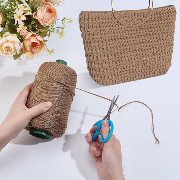 INFUNLY DIY Häkeltaschen Set Für Anfänger Hellkhaki Häkelset Für Tragetaschen Mit Video Tutorials Hä