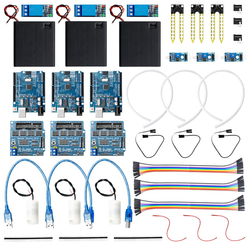 AZDelivery 3x Pflanzen-Bewässerung-Set V 5.0 SENSOR Automatisches Bewässerungsmodul DIY-Kit Bodenfeu