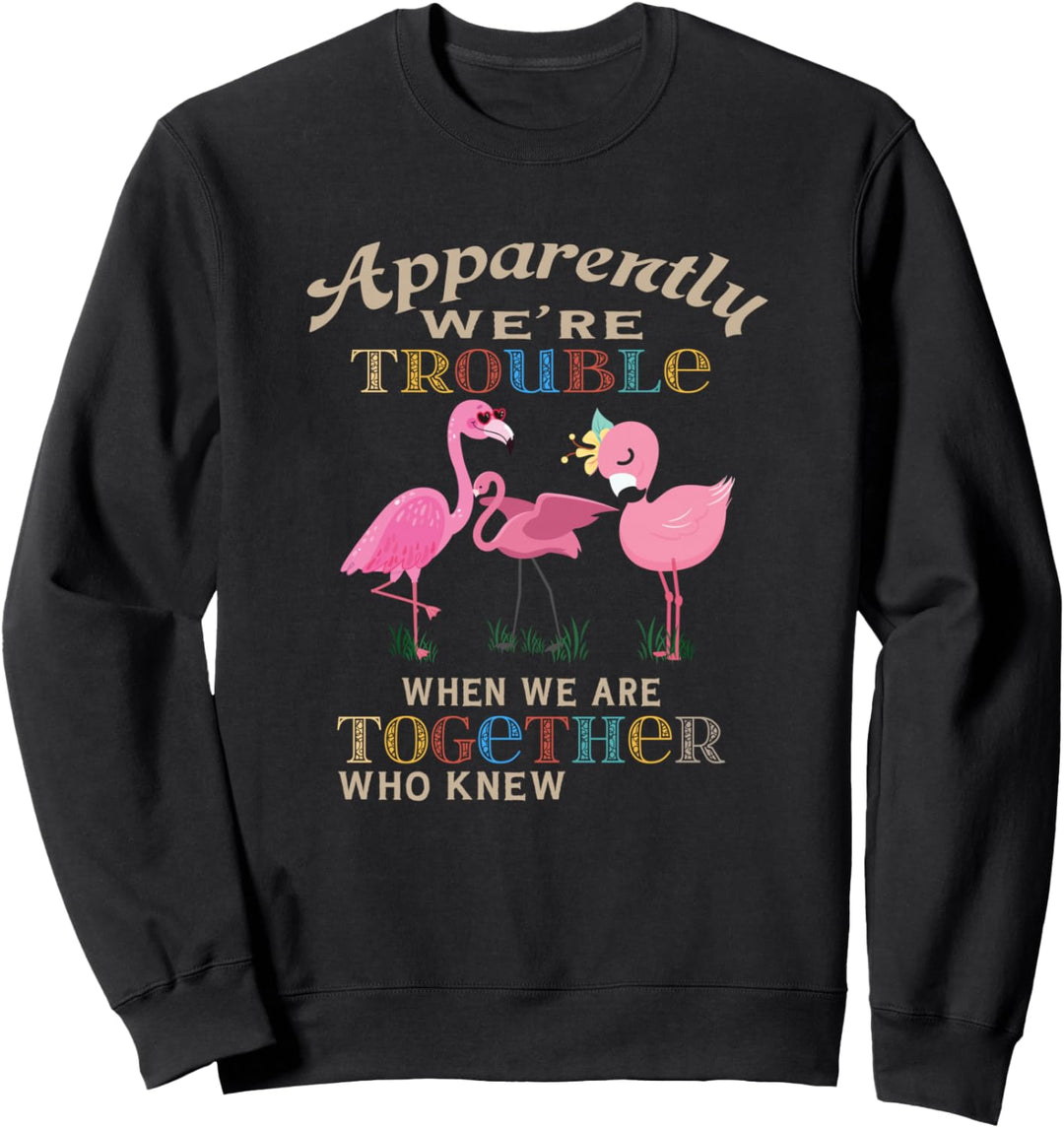 Apparently We're Trouble When We Are Together Flamingo Sweatshirt
