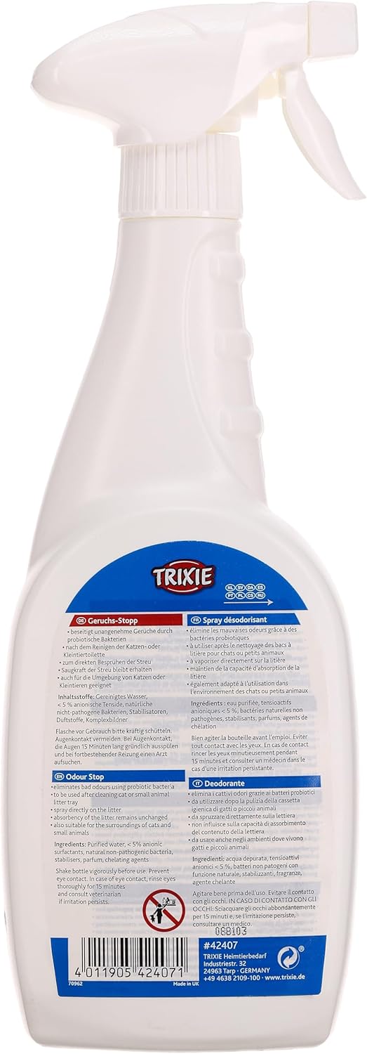 TRIXIE Simple'n'Clean Geruchs-Stopp für Katzen 750 ml - Geruchsentferner beseitigt unangenehme Gerü