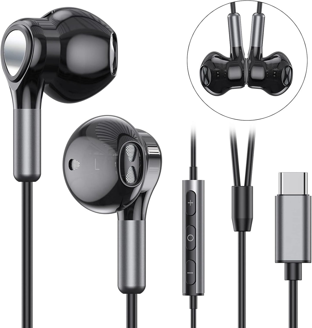 USB C Kopfhörer für Samsung Galaxy S24 S23 Ultra S22 S21 FE S20 A53 A54 USB C Kopfhörer mit Mikrofon