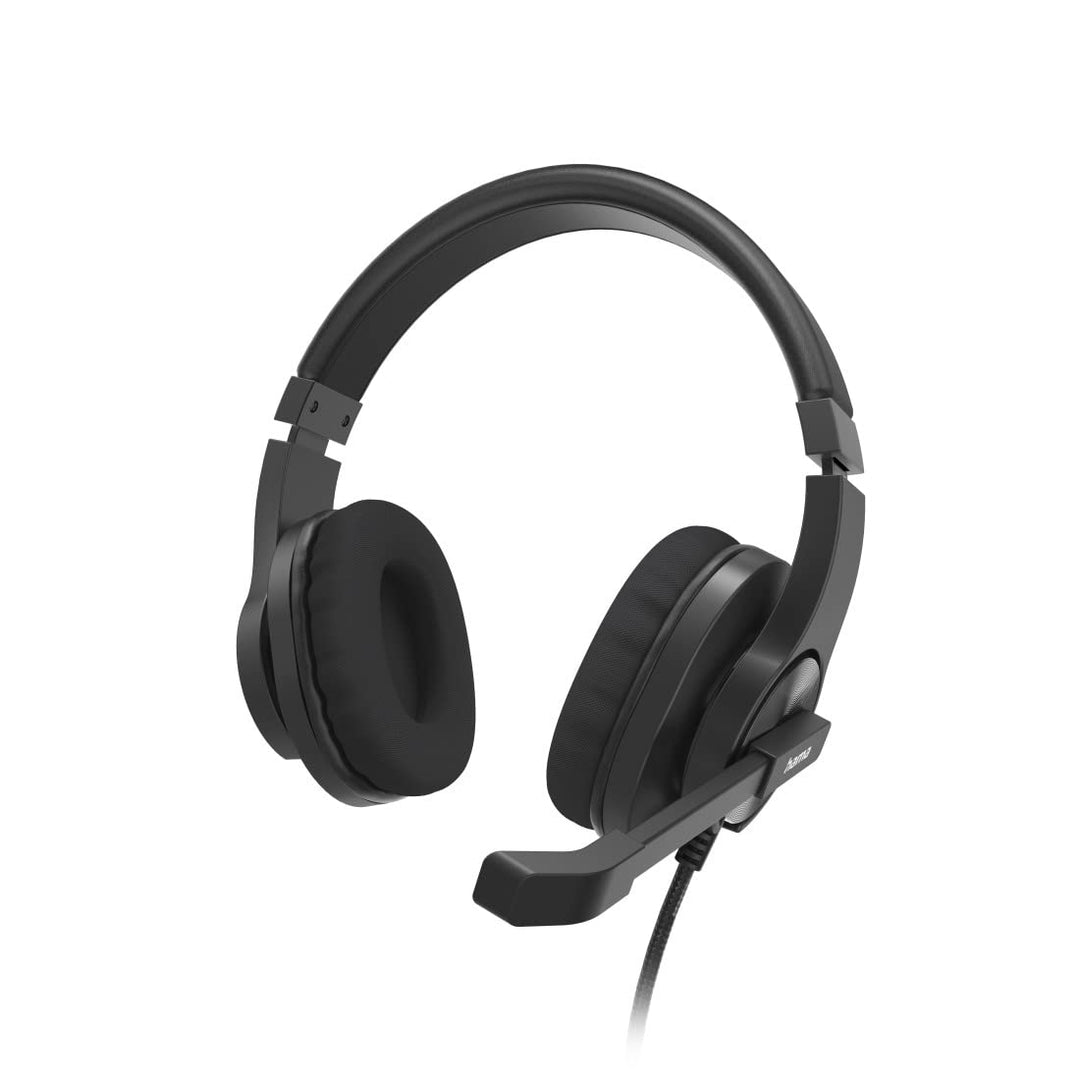 Hama Headset mit Mikrofon (kabelgebundene Kopfhörer 3,5mm Klinkenanschluss, Aux, Stereo Headphones m