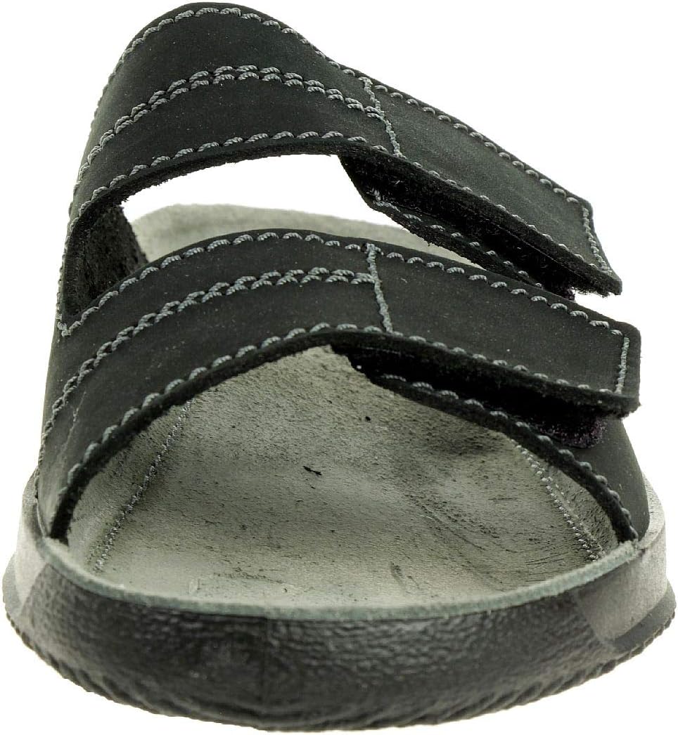 Rohde 1987 Soltau H Schuhe Sandalen Pantoletten Leder Clogs, Schwarz