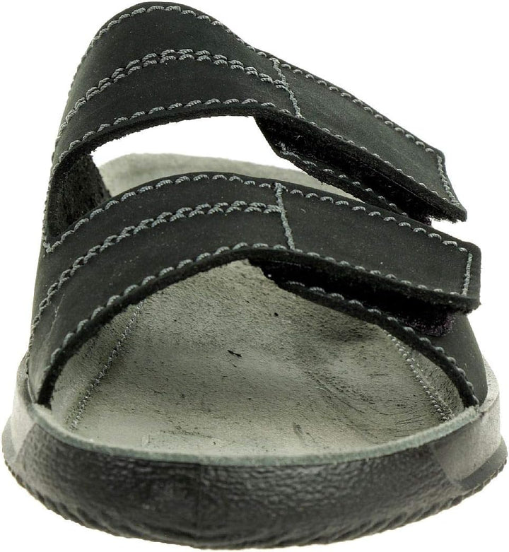 Rohde 1987 Soltau H Schuhe Sandalen Pantoletten Leder Clogs, Schwarz