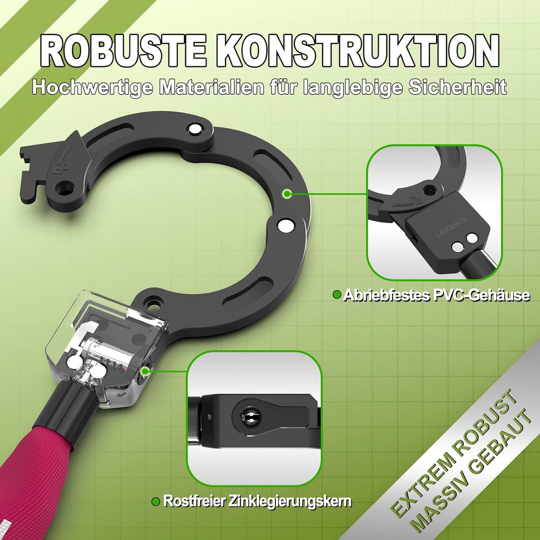 E Scooter Schloss, Handschellenschloss mit Kordelzugbeutel, Hohe Sicherheit Fahrradschloss, Scooter